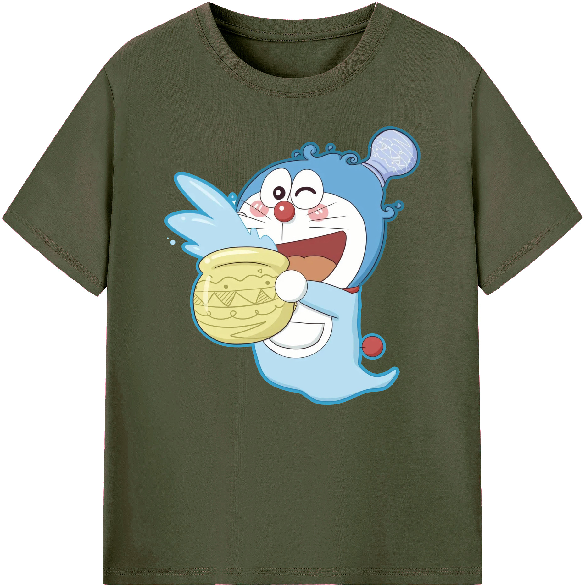 （画像用） ドラえもん Doraemon 綿100％ メンズ半袖Tシャツ｜肌触りやわらか＆通気性